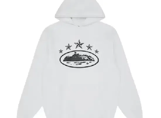 Corteiz 5 Starz Alcatraz Hoodie White